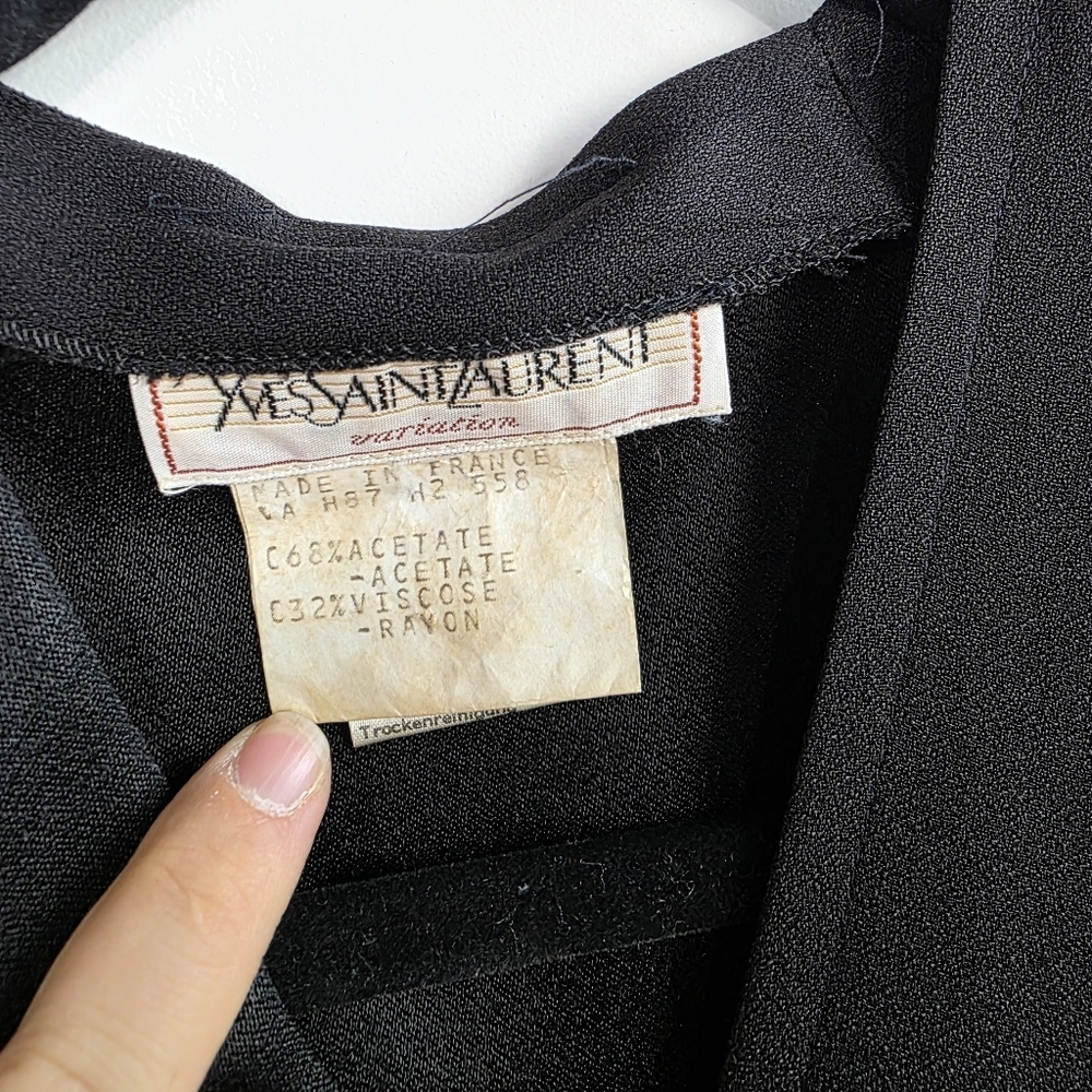 Vintage Yves Saint Laurent Black Long Sleeve Dress, YSL - Picture 3 of 5